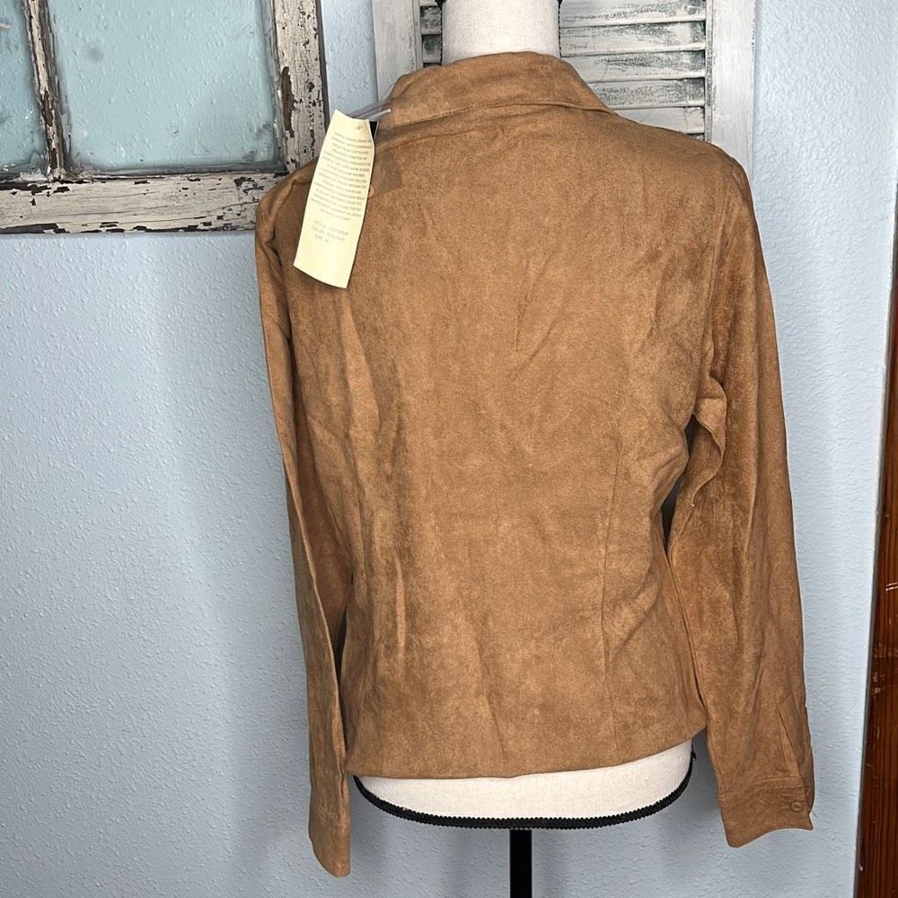 Lemon Grass Suede Doeskin Long Sleeves Women's Fashion Jacket Size Medium - Picture 6 of 14
